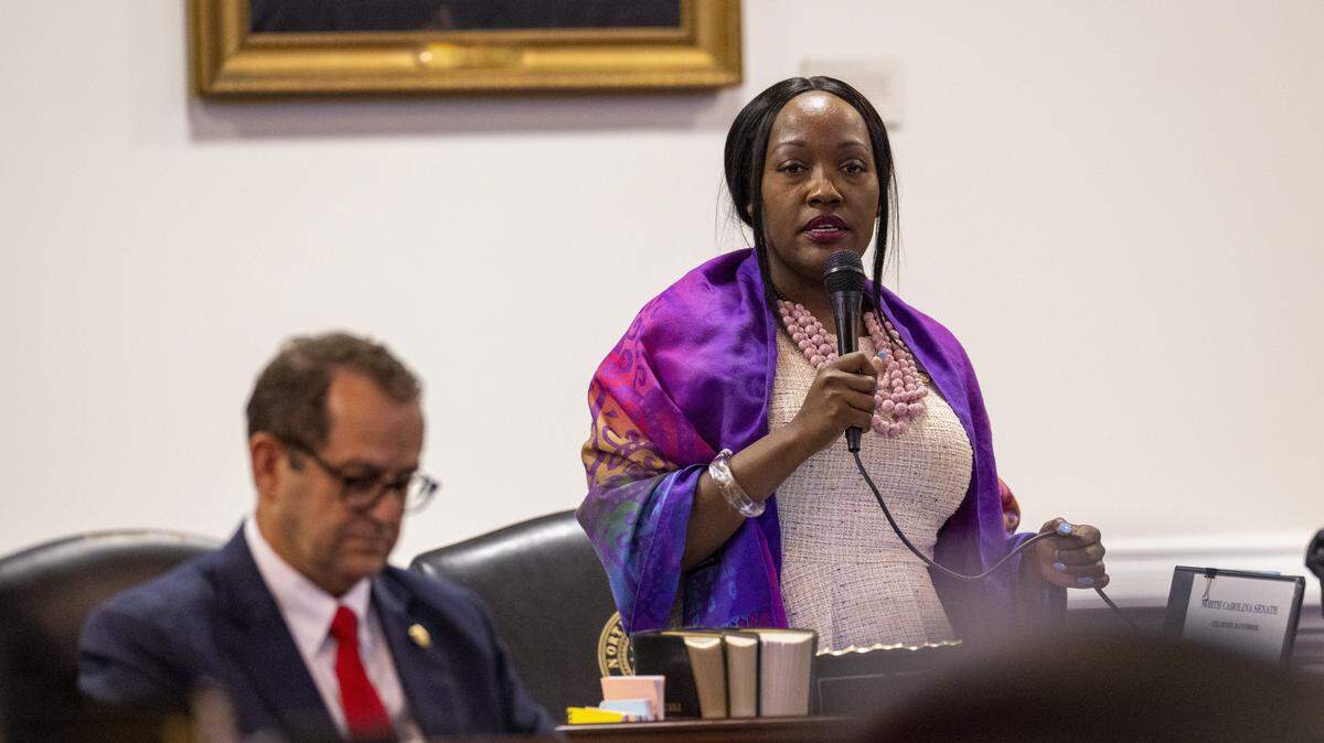 Sen. Natalie Murdock, a Democrat from Durham County, on Tuesday, July 29, 2025, at the General Assembly.