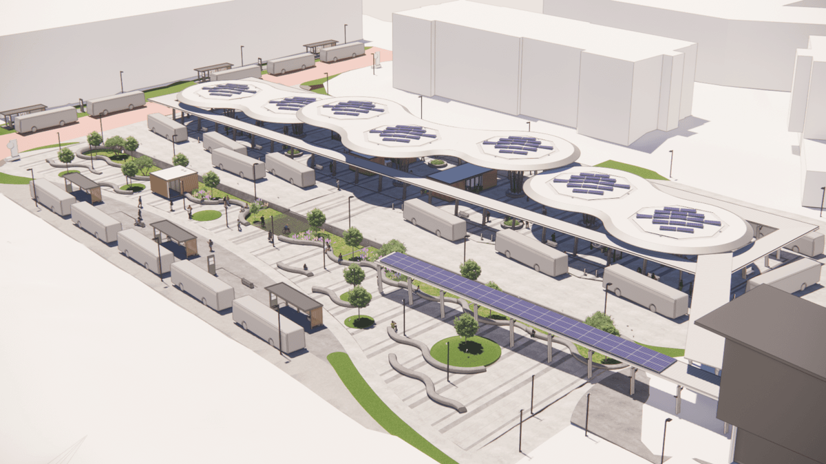 A rendering of what Durham Station will look like after reconstruction is complete in 2026.