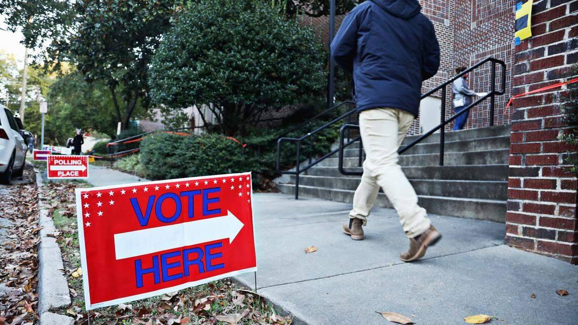 Voters head into a polling place at Project Enlightenment preschool in downtown Raleigh in 2020.