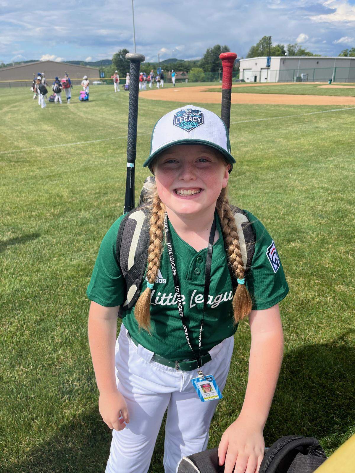 Eleanor Austin smiles for a photo at the 2025 Maria Pepe Little League Legacy Series. She will compete at the tournament for a second time in Pennsylvania in June.