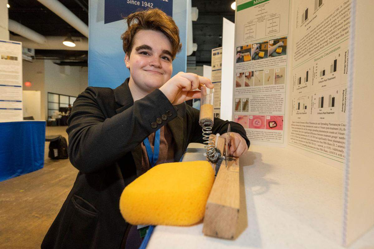 Linden James, 17, a senior at the N.C. School of Science and Mathematics, won a $90,000 prize for finishing in 5th place in the 2023 Regeneron Science Talent Search.