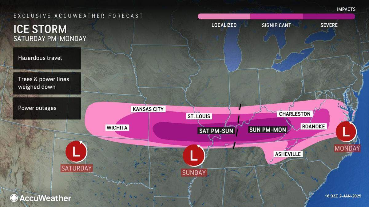 Accuweather forecasters say Arctic air coming into the state this weekend could collide with moisture from a storm system heading in from the west to produce snow or ice in parts of North Carolina.