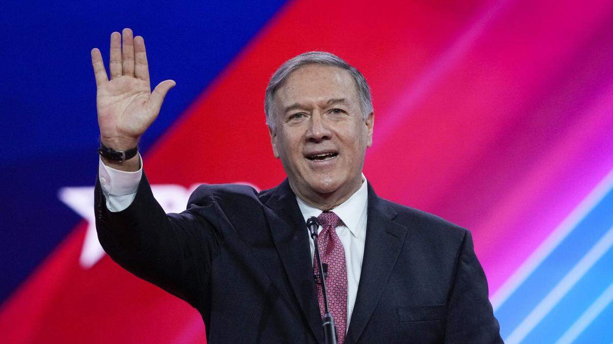 Mar 3, 2023; National Harbor, MD, USA;  Former United States Secretary of State Mike Pompeo during the Conservative Political Action Conference, CPAC 2023, at the Gaylord National Resort & Convention Center on March 3, 2023. Mandatory Credit: Jack Gruber-USA TODAY