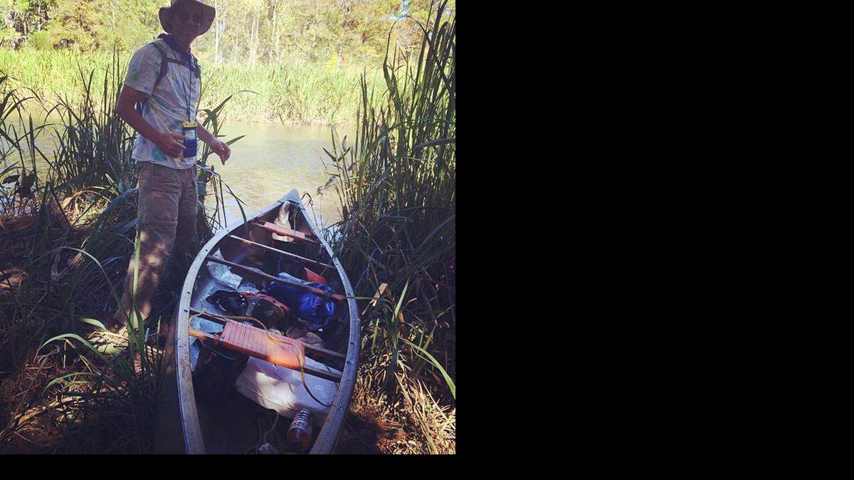 From Scott Huler’s Instagram feed, captioned “the Lawson Trek has arrived at the end of section one: where Lawson himself quit with the canoe and got out to walk. So shall I.” Huler is re-creating the 550-mile trek that English explorer John Lawson began on Dec. 28, 1700.
