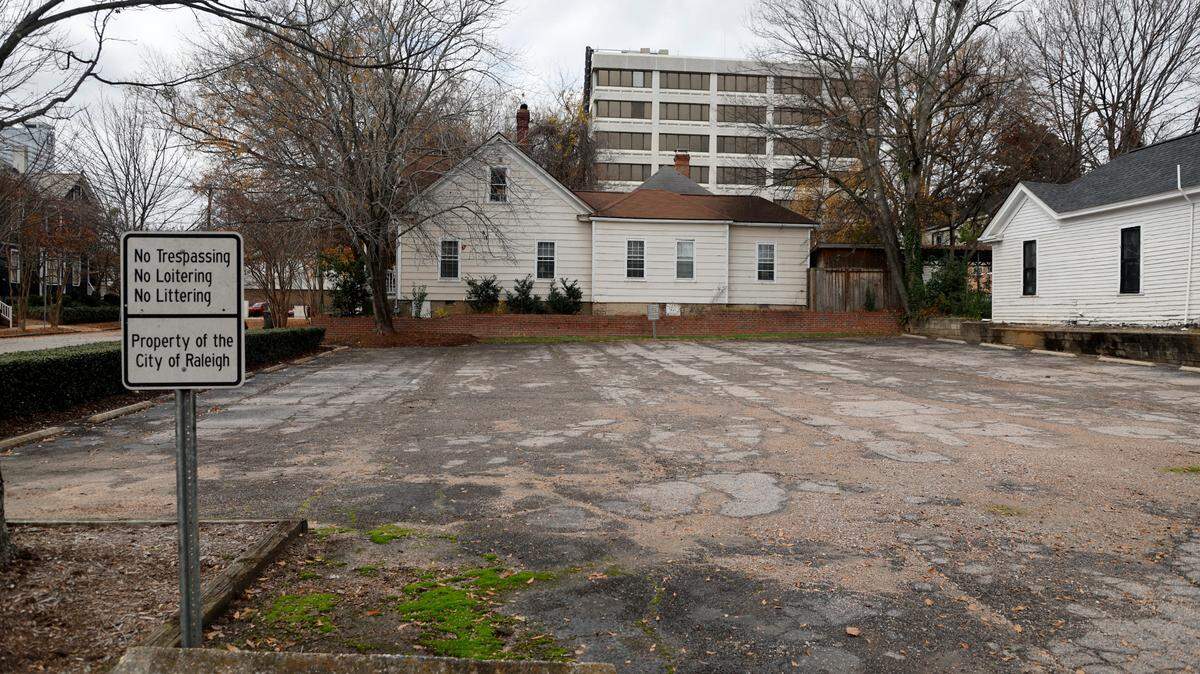 This city-owned parking lot at 411 Morson Street is being sought by two nonprofits.