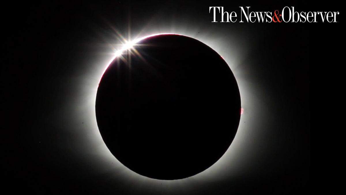The solar eclipse nears totality as seen from Cherokee, N.C. in 2017.
