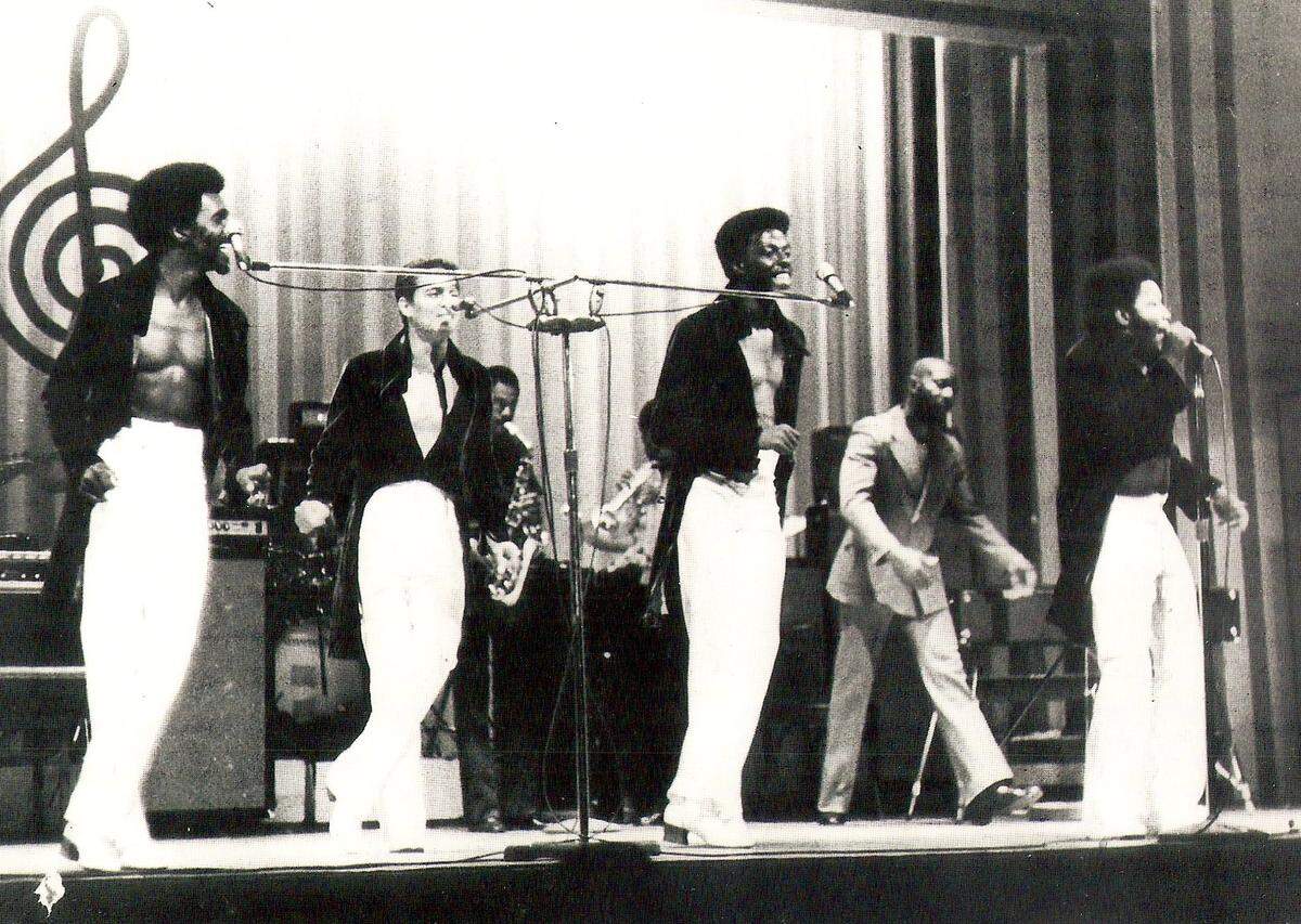 The Mark IV at the Apollo Theater in Harlem, featuring Walter Moreland (left) who now performs at WakeMed.