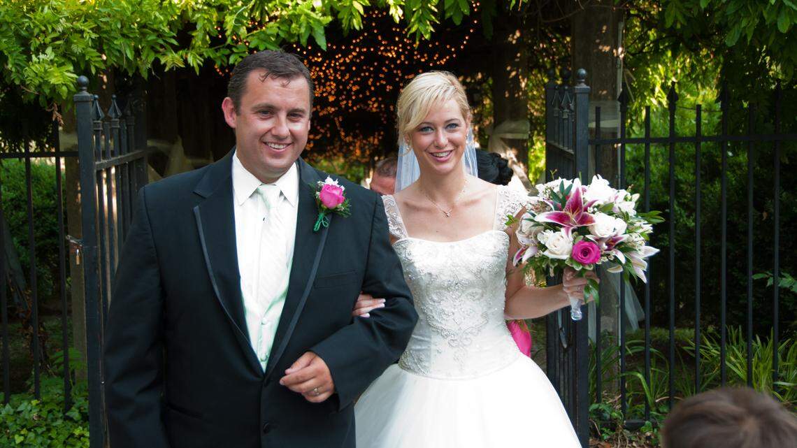 Jason Corbett, left, and Molly Martens on their wedding day in 2011.