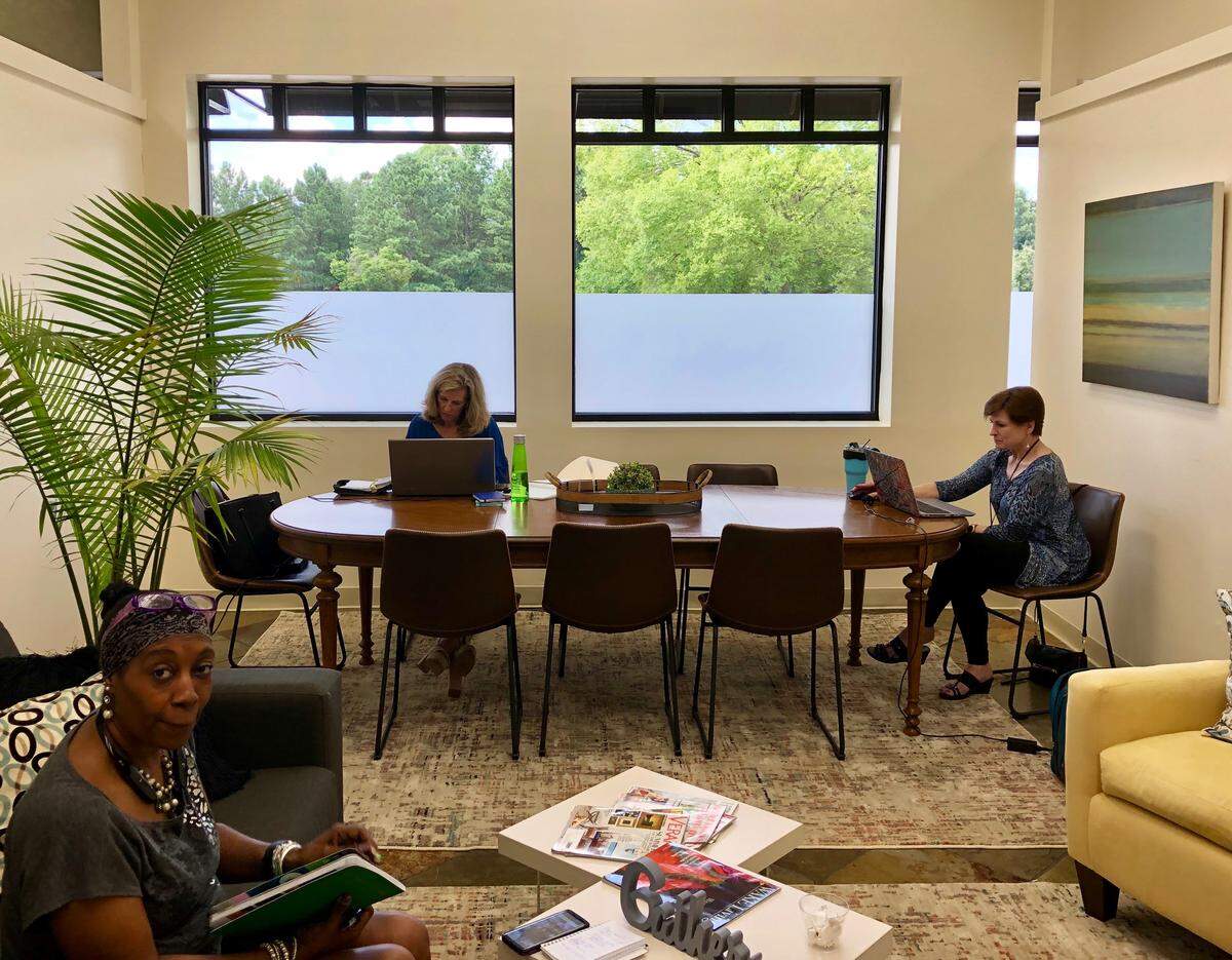 Some of the flexible office space inside the Cary-based co-working community Vibe.