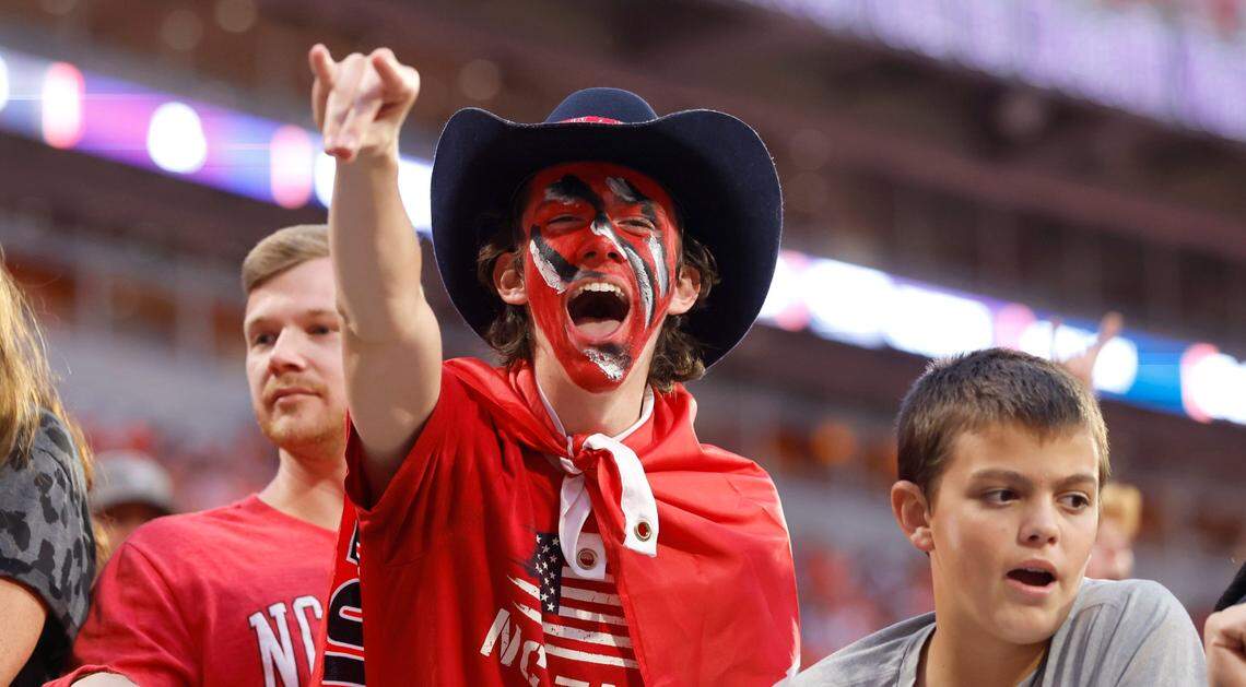 N.C. State fans cheer on the Wolfpack before N.C. State’s game against Clemson at Memorial Stadium in Clemson, S.C., Saturday, Oct. 1, 2022.