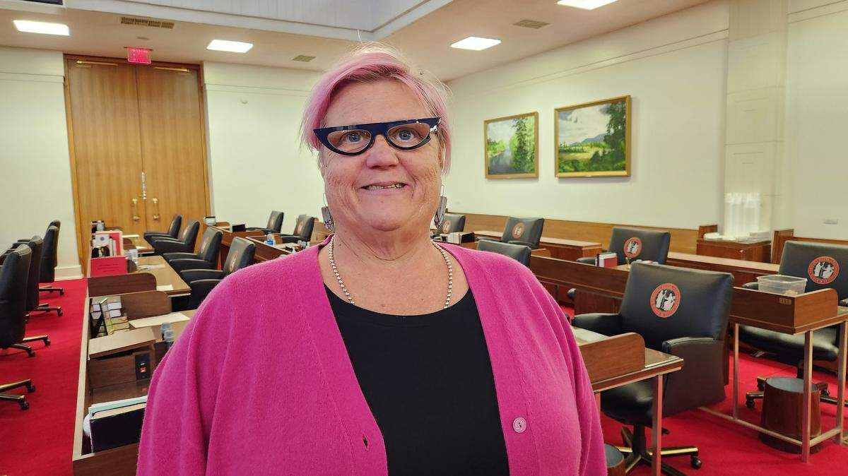 Rep. Allison Dahle, a Wake County Democrat, pictured on the North Carolina House of Representatives floor after a session on Tuesday, Oct. 18, 2022.