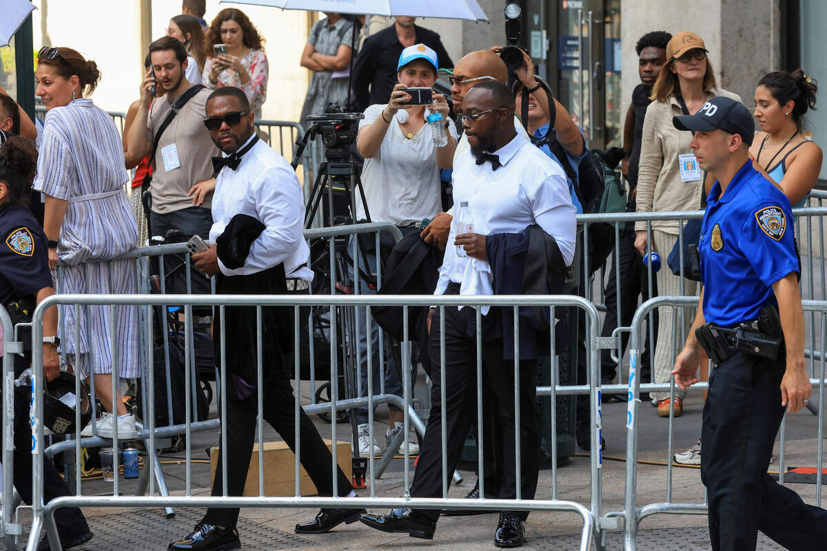 Guests arrive at Madison Square Garden, the venue for the reported wedding celebrations of Taylor Swift and Travis Kelce, in New York, U.S., July 3, 2026.