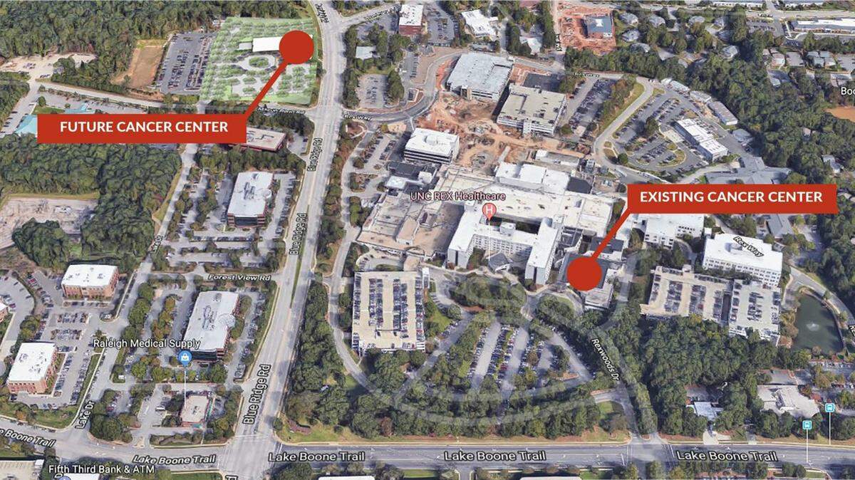 UNC Rex Healthcare is planning to build a four-story Cancer Center across from its main campus on Blue Ridge Road.