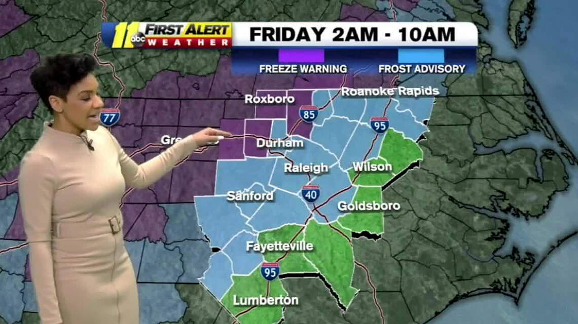 Forecast: Freeze warning, frost advisory for central NC | Raleigh News ...