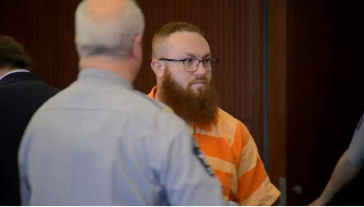 Jordan Porter appears in Wake County court on Monday, April 7, 2025.