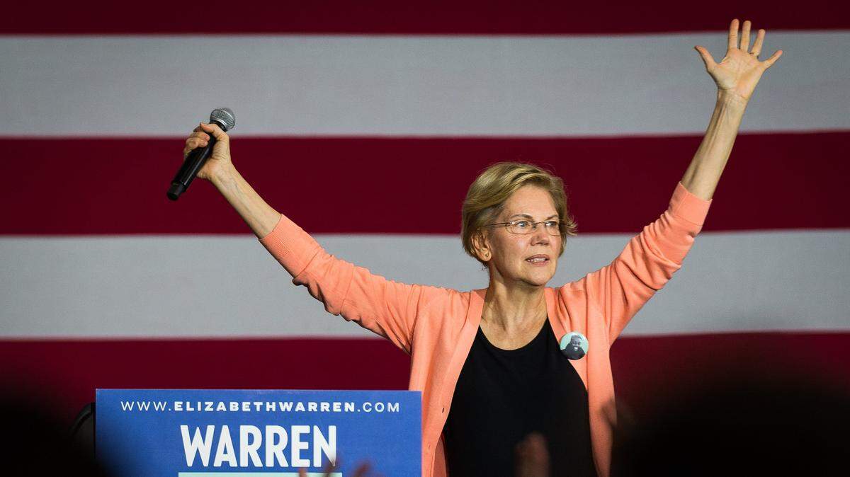 Democratic candidate and Massachusetts Senator Elizabeth Warren speaks to supporters at her campaign rally at Broughton High School in Raleigh, NC on Nov 7, 2019. The high school gym was at full capacity which is estimated to be around 3,500 people.