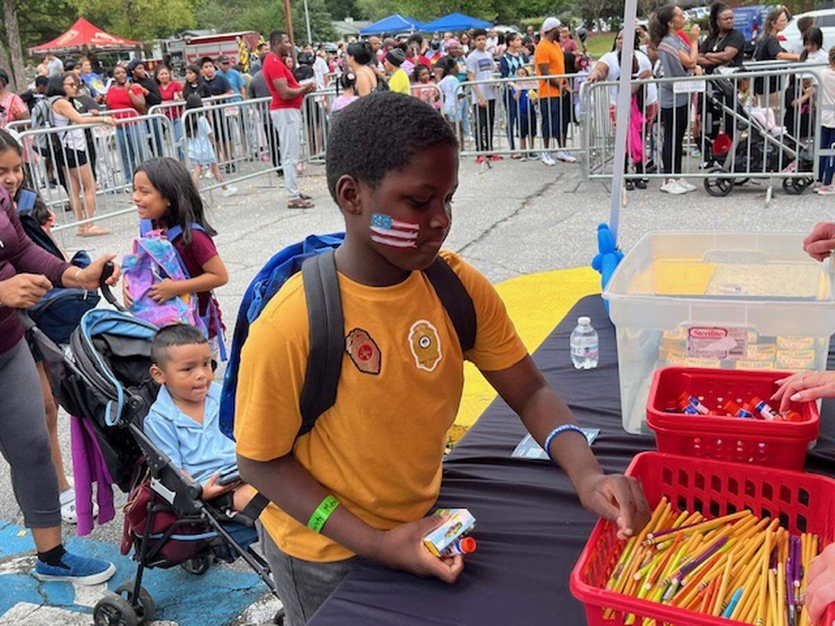 The Raleigh Dream Center’s Back2School Bash provided free backbacks and school supplies during the event at New Hope Baptist Church in Raleigh on August 2, 2025.
