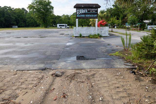 The remnants of a fire that destroyed the famed Ella’s Restaurant in 2023 have been removed as the owners being the process of rebuilding on Thursday, June 27, 2024 in Calabash, N.C.