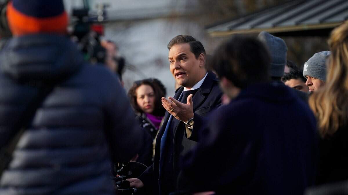 Congressman George Santos (R-NY) holds a press conference on the House Triangle outside of the United States Capitol on Thursday, Nov. 30, 2023, in Washington, DC.