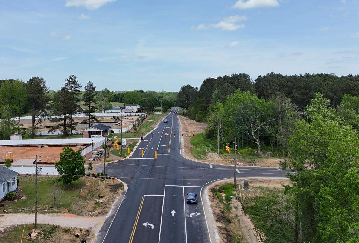 The intersection of Ranch Road with Little Creek Church Road on the east side of Clayton. Ranch Road now extends from this point to Clayton Boulevard, where is connects with N.C. 42 East.