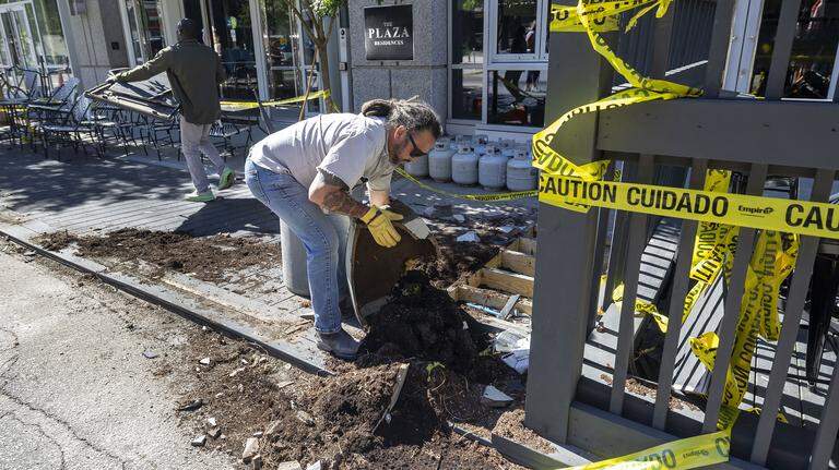 Car slams into restaurant patio in downtown Raleigh; hit-and-run reported