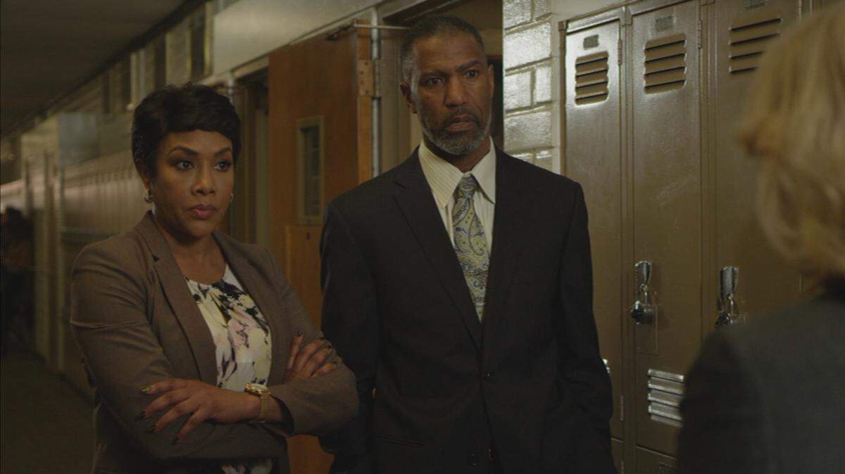 Vivica A. Fox, left, stars in “The Wrong Boy Next Door” on Lifetime.