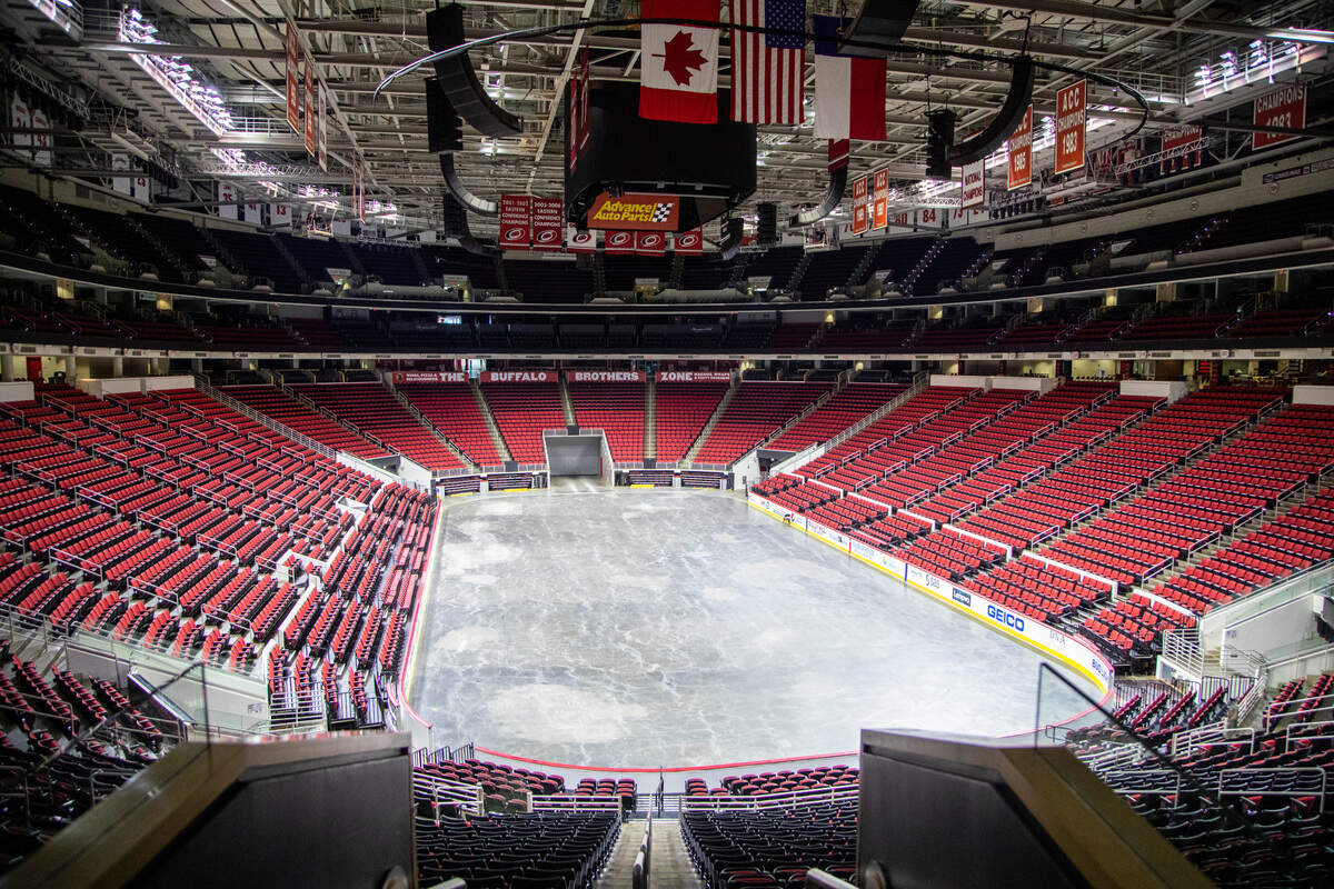 PNC Arena is empty and unable to host events Thursday, April 2, 2020 as social distancing and stay at home orders were in effect during the coronavirus pandemic.