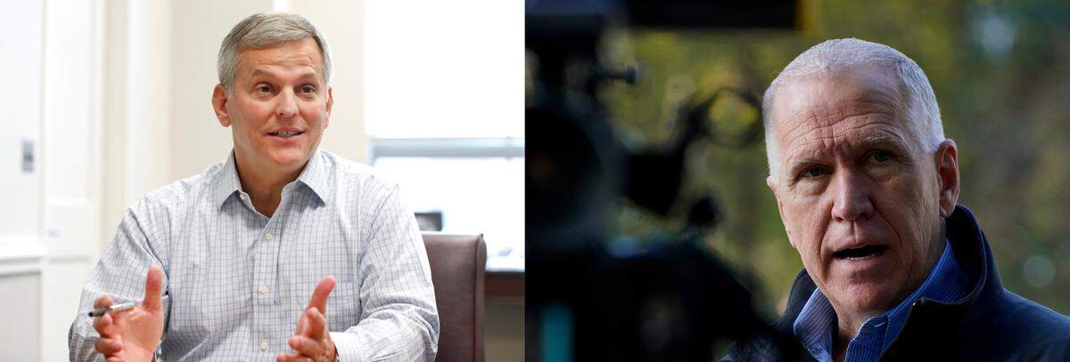 Two North Carolina leaders, Attorney General Josh Stein (left) and Senator Thom Tillis, have patent policy on their radars.