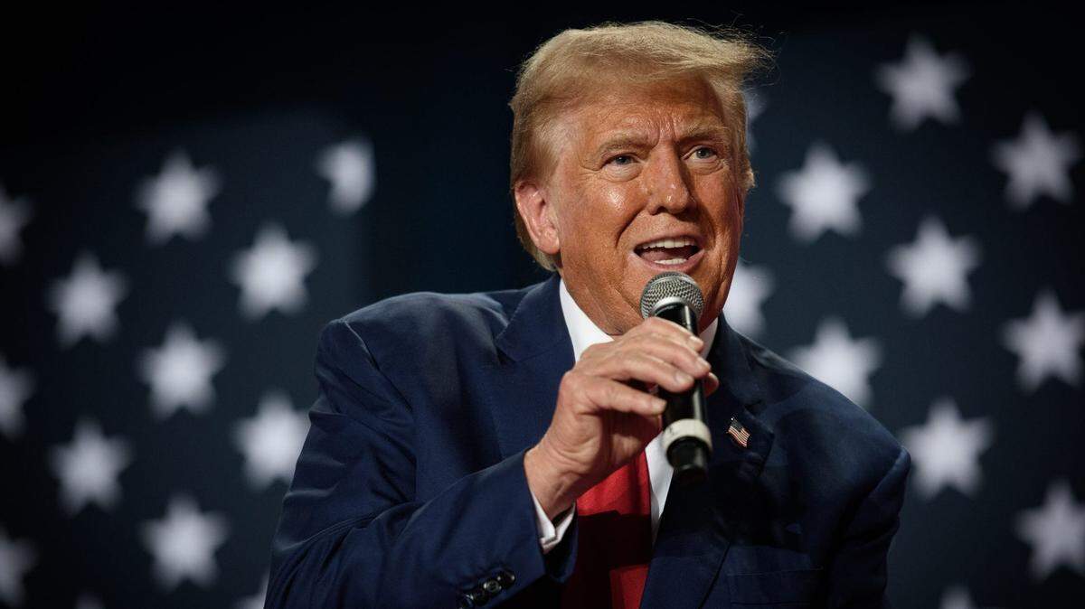 Republican presidential nominee and former U.S. President Donald Trump speaks at a town hall event at the Crown Arena on Friday, October. 4, 2024.