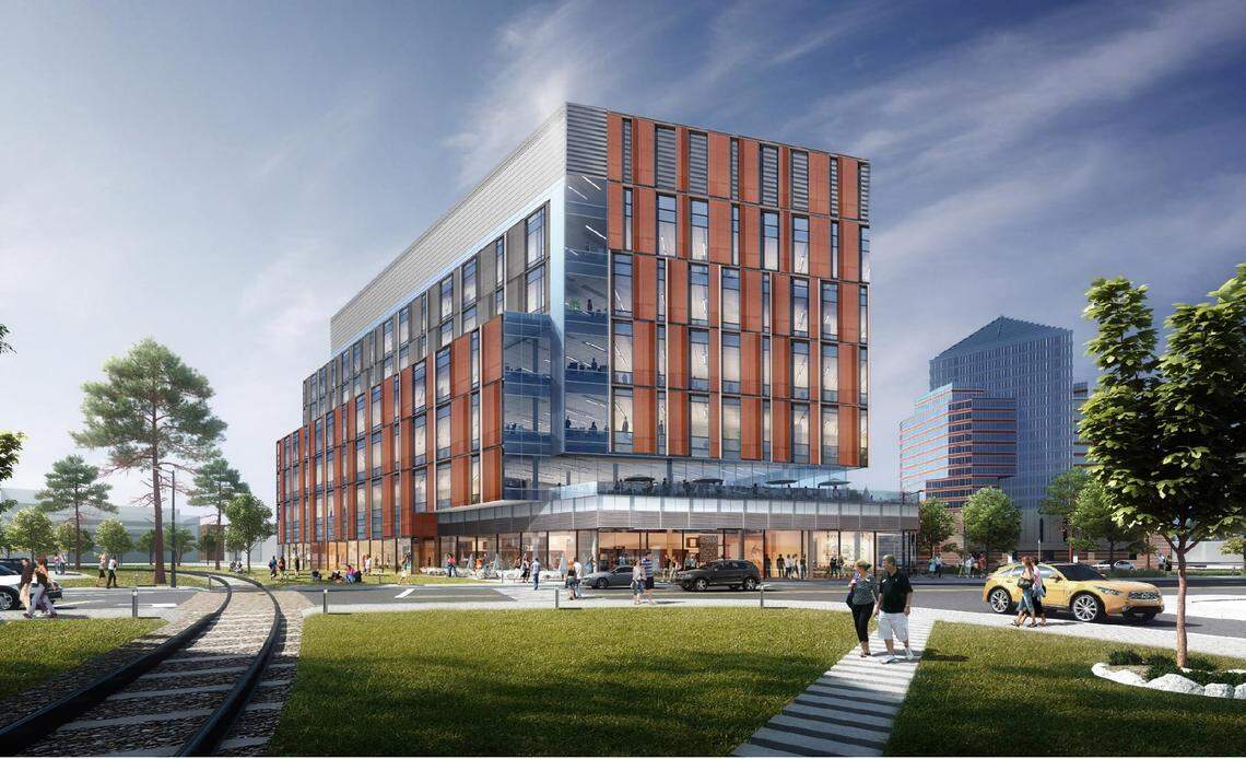 A rendering of the second phase of the Durham Innovation District in downtown Durham on 215 Morris and 519 West Morgan streets, set to be completed in 2023 with brand new lab and office space.