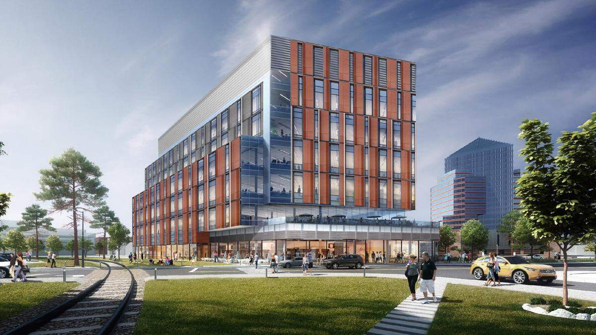 A rendering of the second phase of the Durham Innovation District in downtown Durham on 215 Morris and 519 West Morgan streets, set to be completed in 2023 with brand new lab and office space.