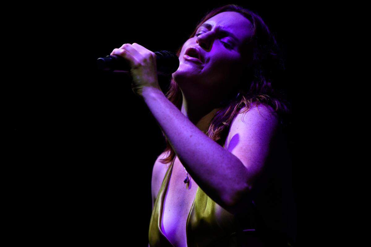 MUNA opens for Phoebe Bridgers in concert at Raleigh, N.C.’s Red Hat Amphitheater Tuesday night, Sept. 21, 2021.