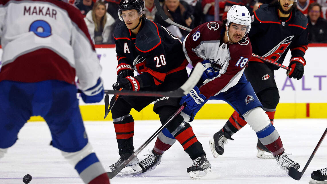 Hurricanes take Avalanche to overtime at PNC Arena, but fall 3-2 on Lehkonen goal