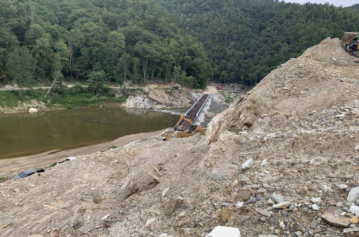 State regulators say operators of the Horizon 30 mine failed to get a permit to dig gravel from this site in Mitchell County and didn’t have a required plan for restoring the site after mining was finished. As of March 2026 the reclamation work has not been done and runoff from the mine is dumping sediment into the Nolichucky River, the state says.