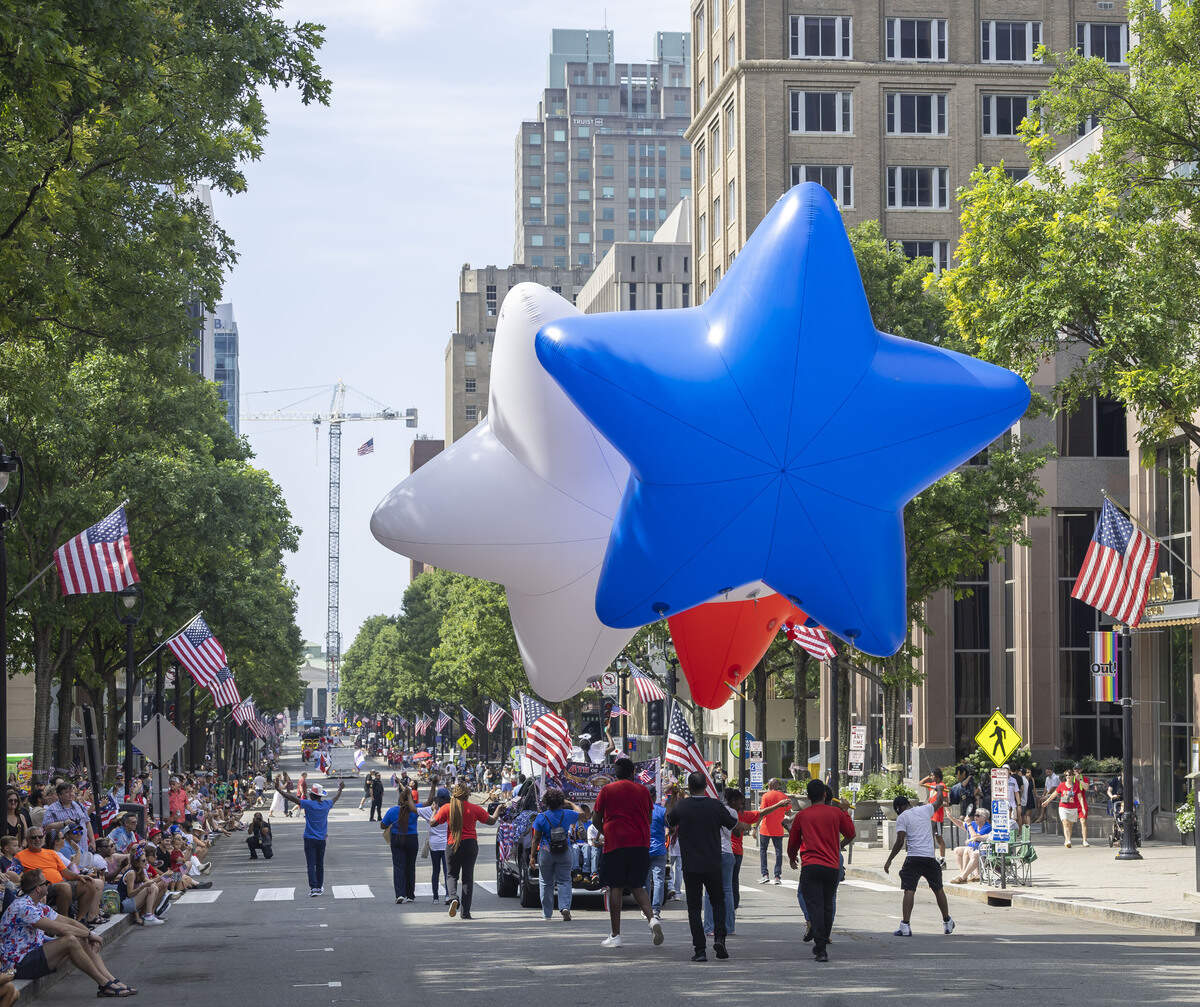 The First in Freedom Parade makes its way down Fayetteville Street on Saturday, July 4, 2026 in Raleigh, N.C.