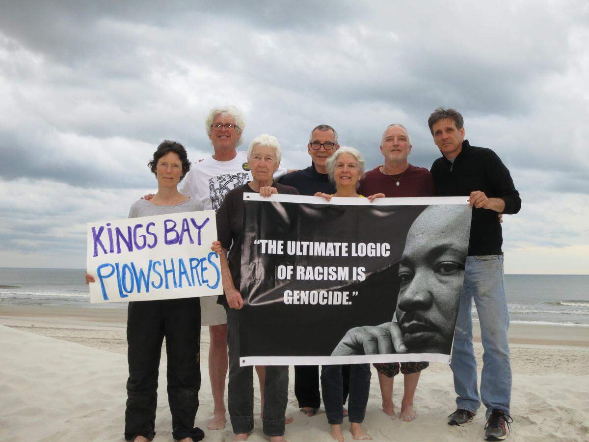 Catholic peace advocates arrested on April 5, 2018, after protesting nuclear weapons at the Kings Bay Naval Submarine Base in Georgia.