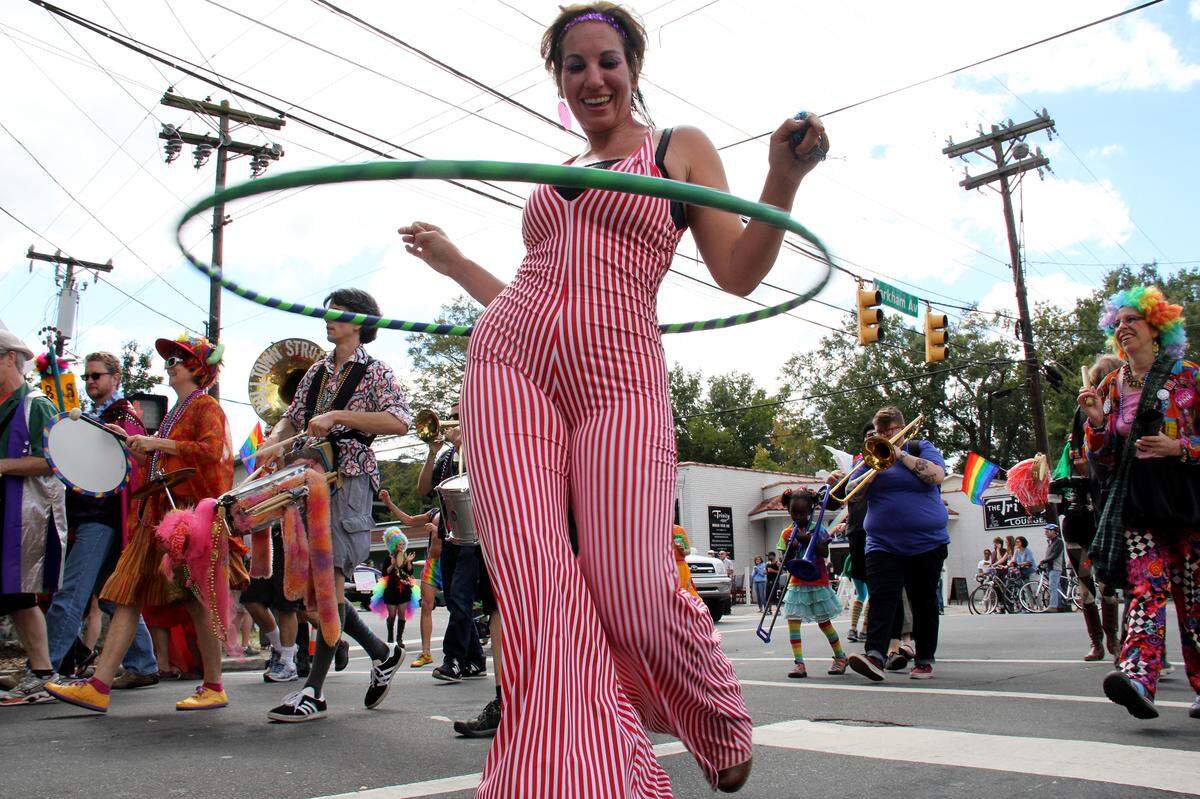 Thousands filled the Duke East Campus neighborhood Saturday, Sept. 28, 2013, for the annual N.C. Gay Pride march and rally.