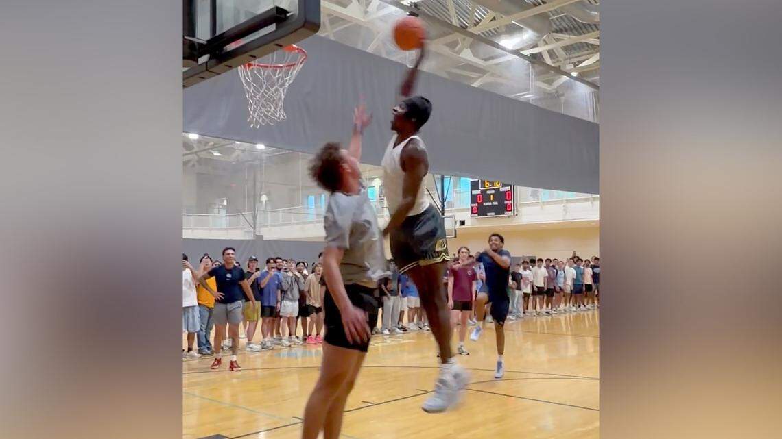 Soon-to-be NBA lottery pick Caleb Wilson surprised UNC students with an Instagram invite to Rams Head, turning a Tuesday pickup run into a high-energy farewell at Chapel Hill’s campus rec center.