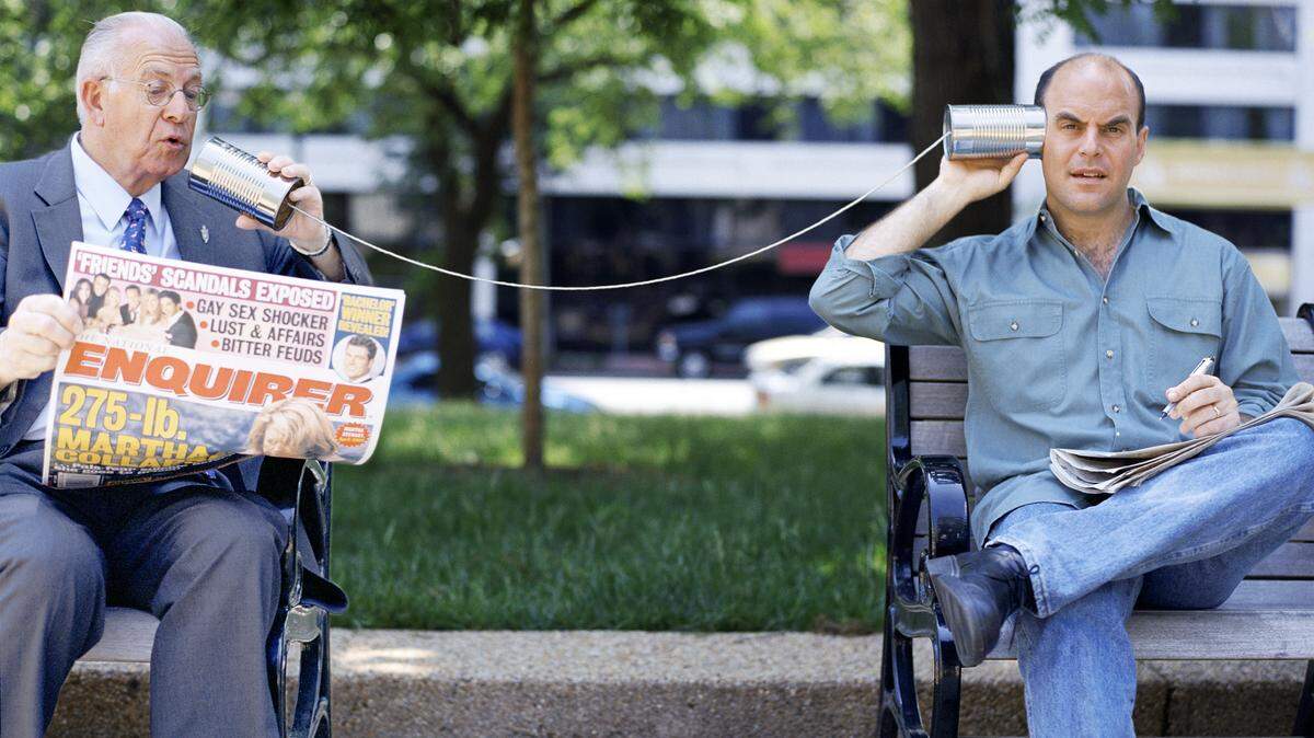 Carl Kasell, left, and Peter Sagal from the NPR show "Wait Wait ... Don't Tell Me!" Kasell, longtime newscaster, University of North Carolina alumnus and co-founder of radio station WUNC, has died, NPR reported.