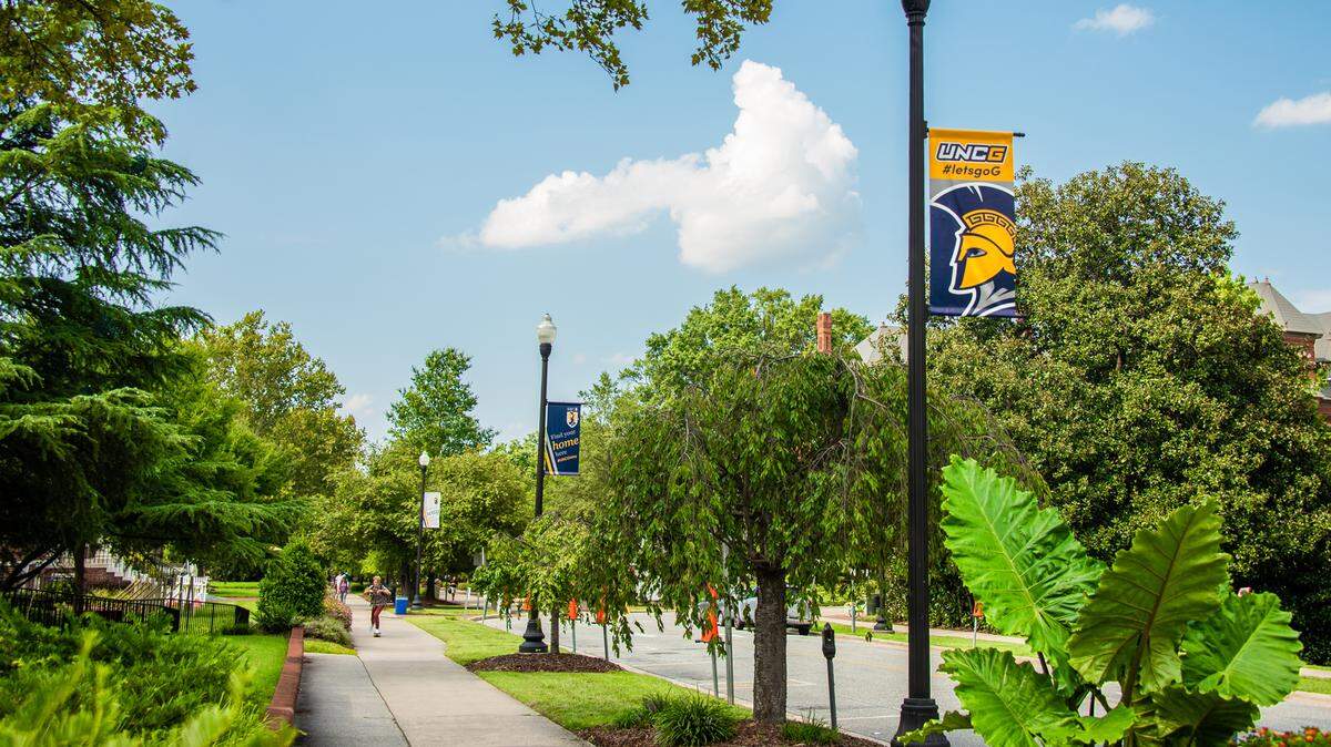 College Avenue at UNC Greensboro.