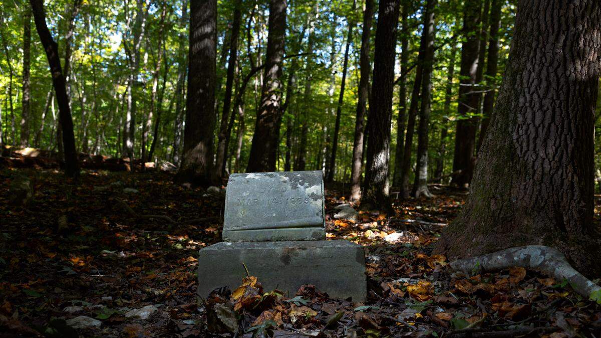 Gravestones in the Cabelands Cemetery in the Eno River State Park, photographed Friday, Oct. 7, 2022.