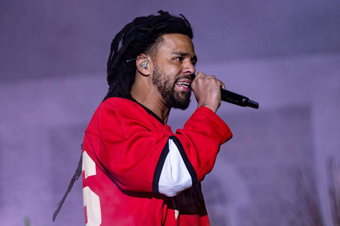 J Cole headlines at Dreamville Festival in Raleigh, N.C. on Sunday, April 7, 2024.