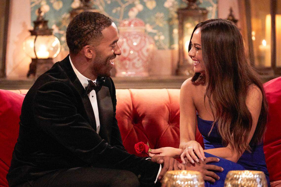 Raleigh native Matt James and Abigail Heringer in the Season 25 premiere of “The Bachelor” on ABC.