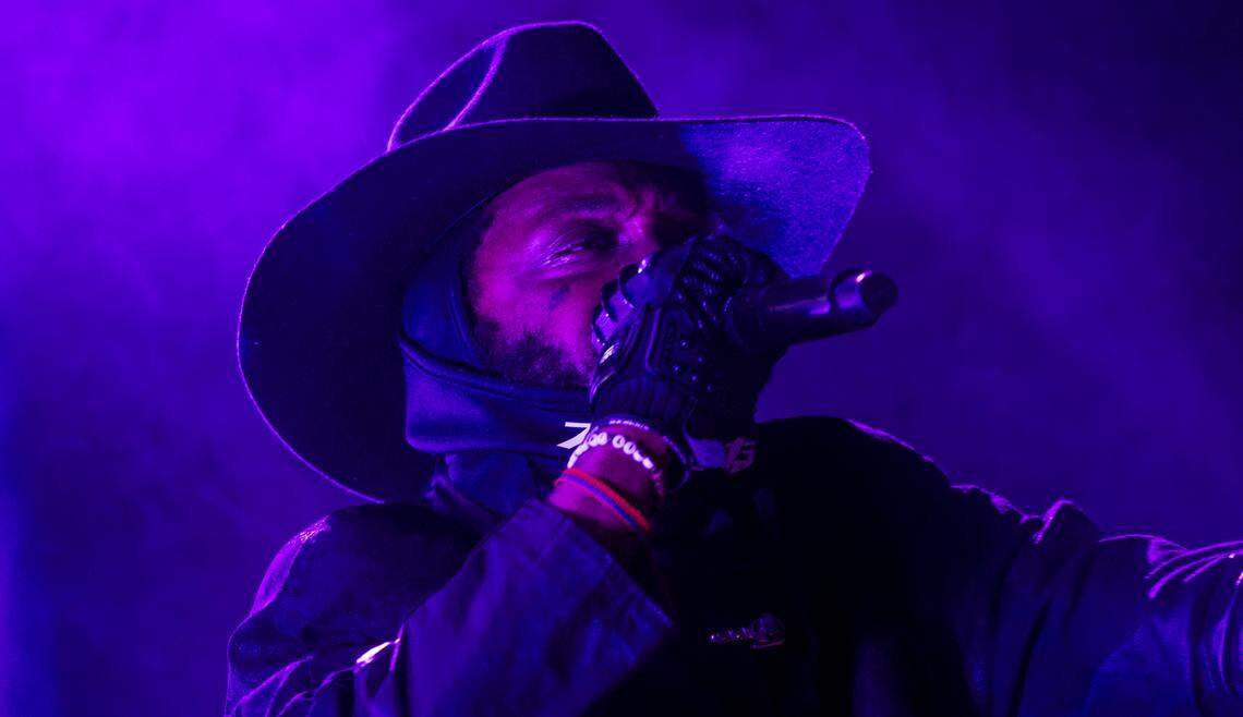 JPEGMAFIA performs at Moore Square during the Hopscotch Music Festival in Raleigh on Thursday, Sept 6, 2024.