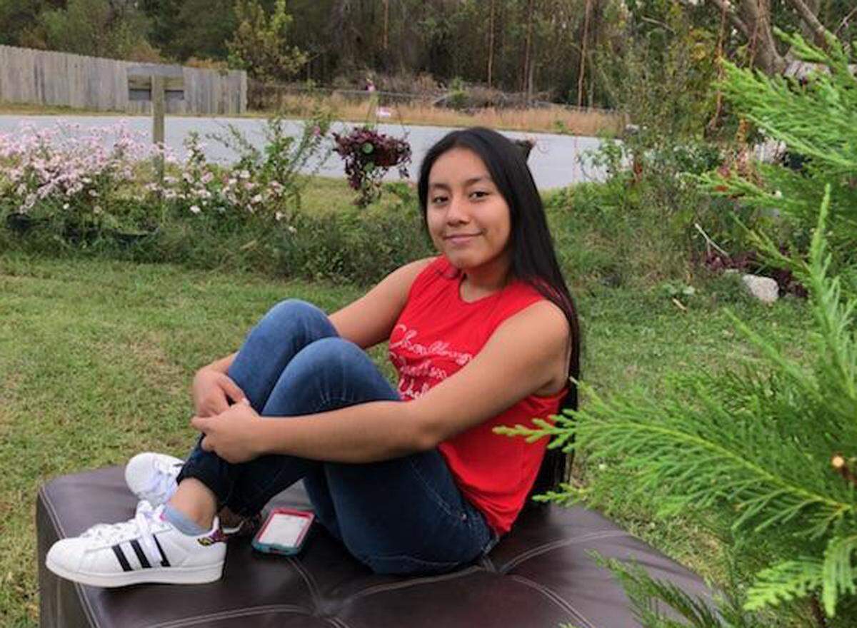 This Sunday, Nov. 4, 2018, photo provided by FBI shows Hania Noelia Aguilar, the day before she went missing in Lumberton, N.C.