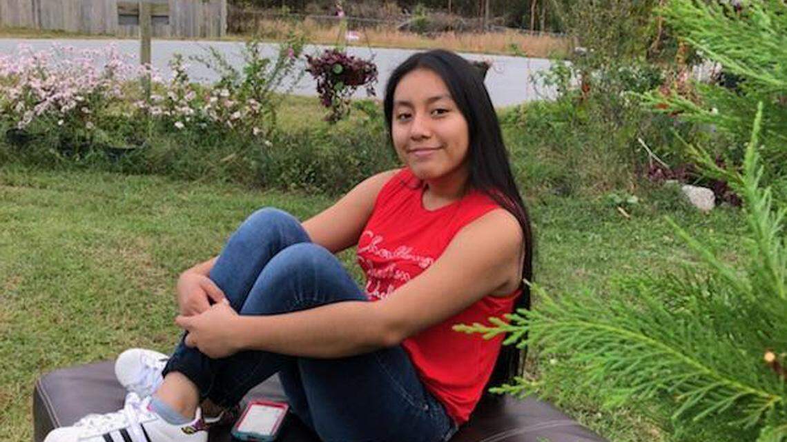 This Sunday, Nov. 4, 2018, photo provided by FBI shows Hania Noelia Aguilar, the day before she went missing in Lumberton, N.C.