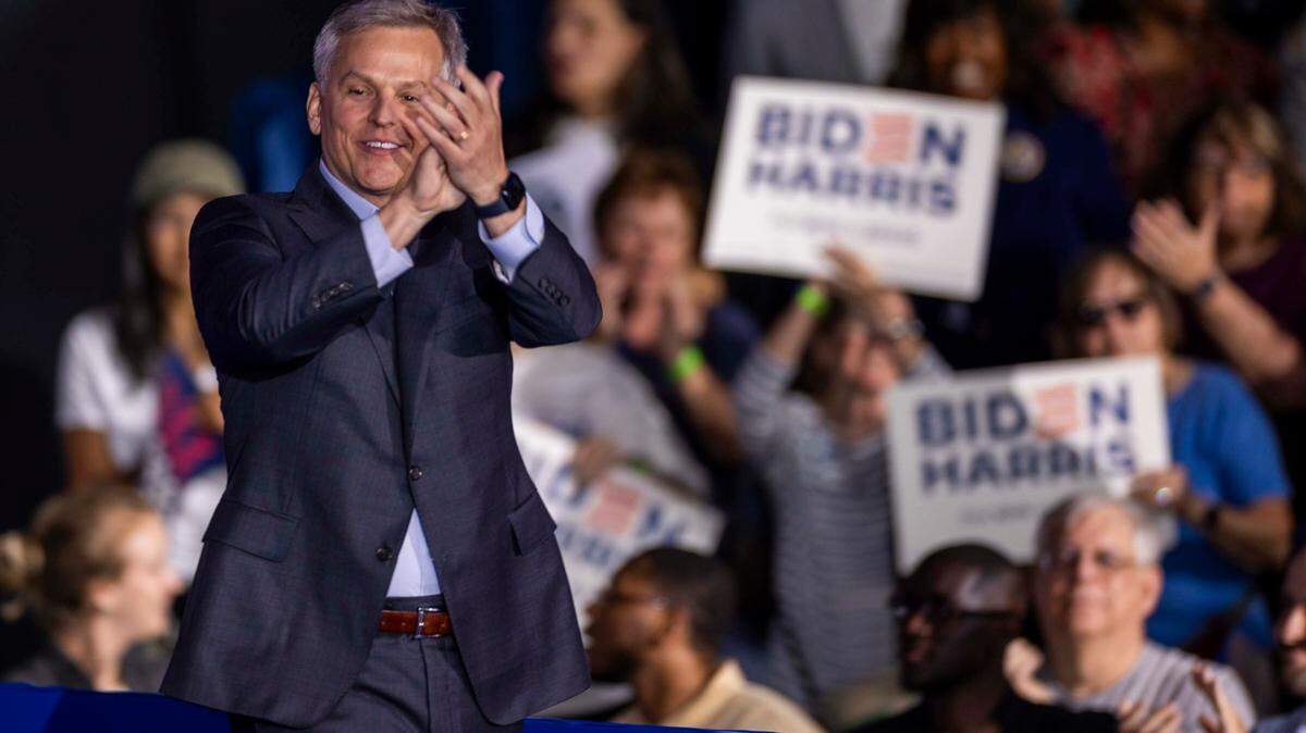 N.C. Attorney General and candidate for Governor Josh Stein fires up the crowd at a rally for President Joe Biden at the Jim Graham Building at the fairgrounds in Raleigh, Friday, June 28, 2024.