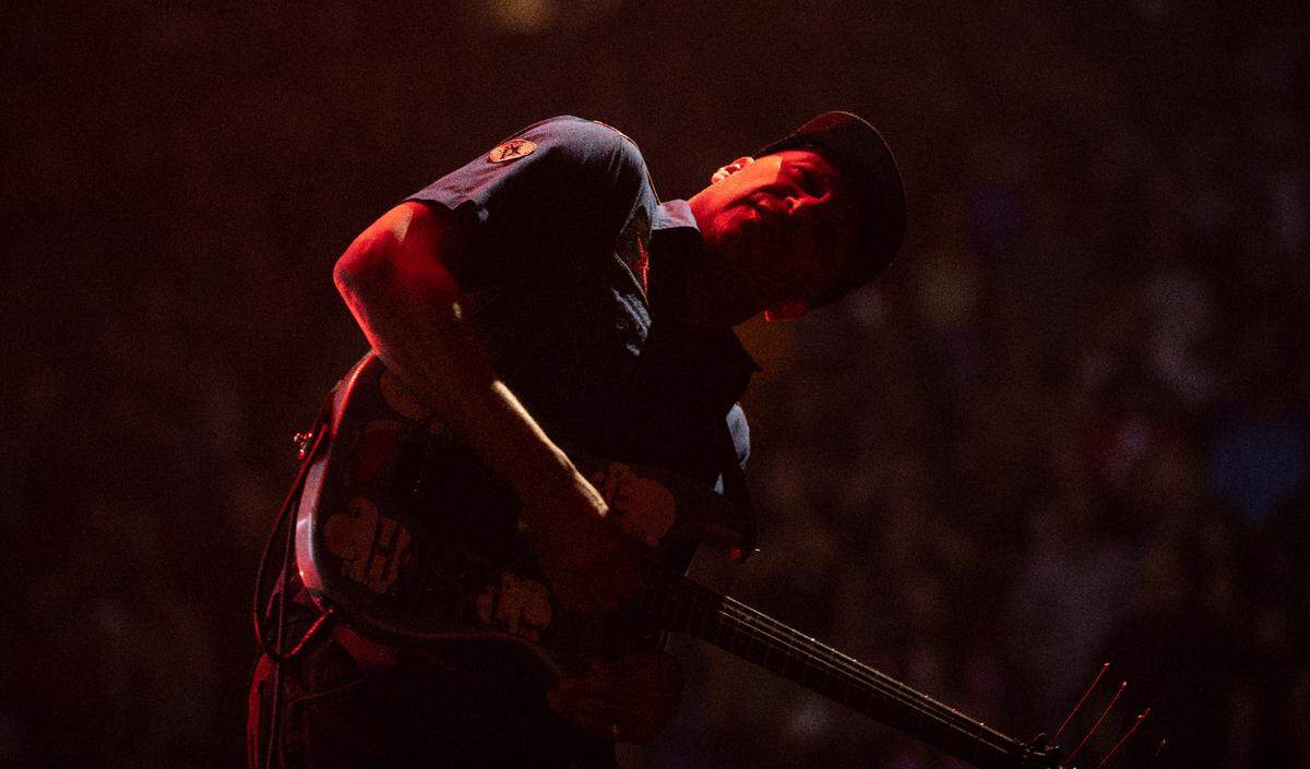 Rage Against the Machine’s Tom Morello in concert, Sunday night, July 31, 2022 at Raleigh, N.C.’s PNC Arena.