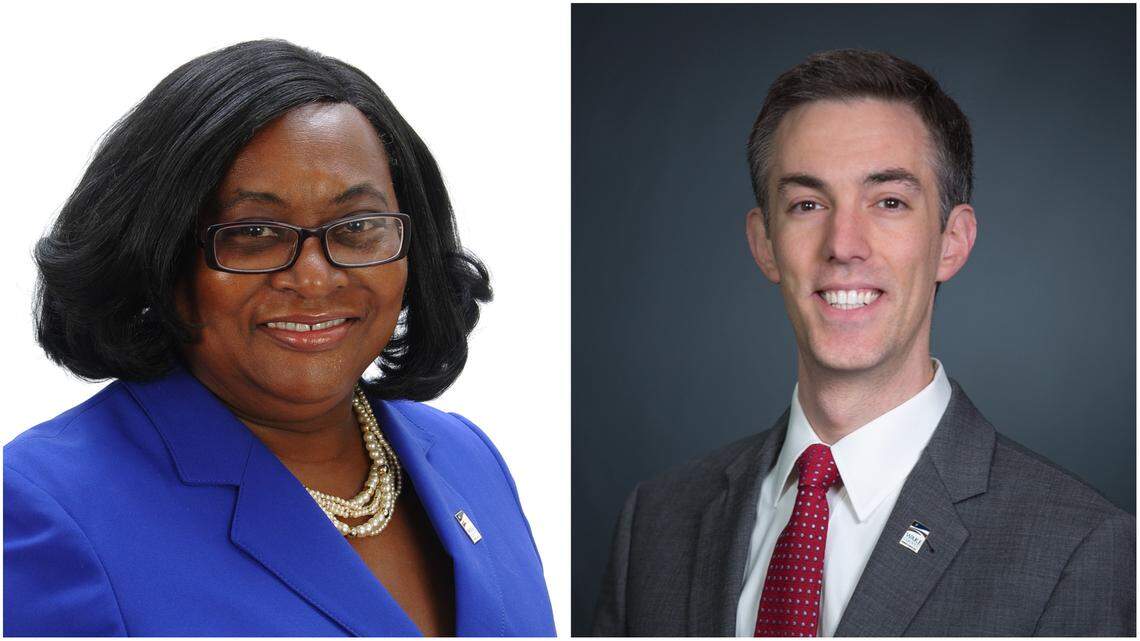 Wake County Commissioner District 2 challenger Lindy Brown, left, and incumbent Matt Calabria.