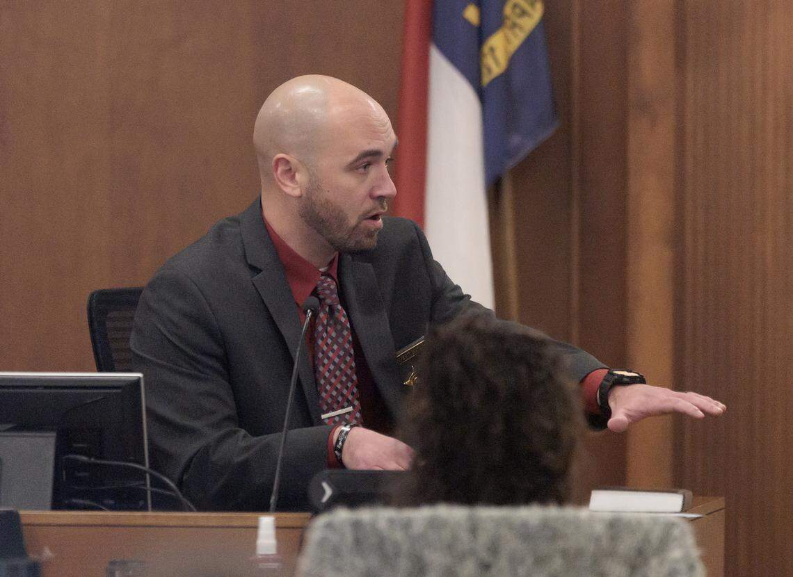 Sgt. Keith Goodwin of the Orange County Sheriff’s Department testifies in the trial of Issiah Ross on Tuesday.